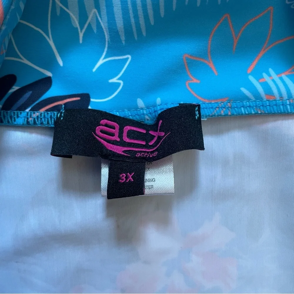 4/$20➡️  ACX Blue & Orange Hawaiian Floral Swim Skort – Plus Size 3X - Picture 14 of 14